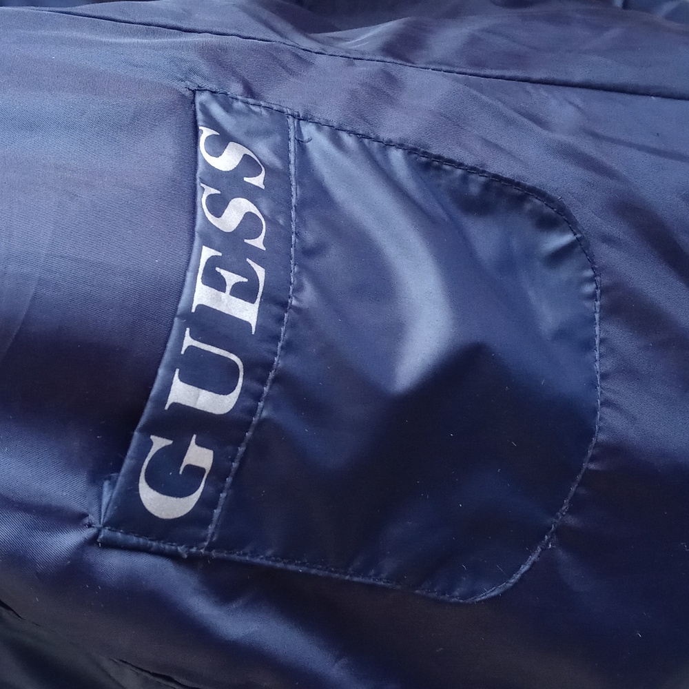 Guess Women’s Navy Blue Quilted Puffer Ski Snow Winter Long Sleeve Coat Small - Picture 9 of 16